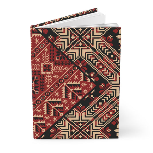 Palestinian Tatreez Embroidery Stitch Design Print Hardcover Journal
