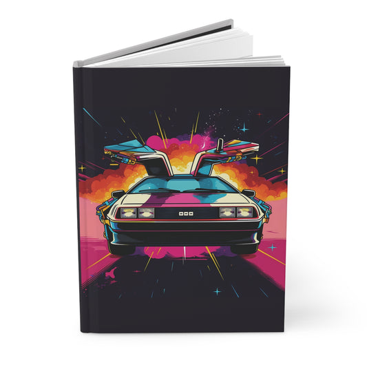 80s Inspired DeLorean Hardcover Journal 150 lined pages "Back to the Future" Inspired
