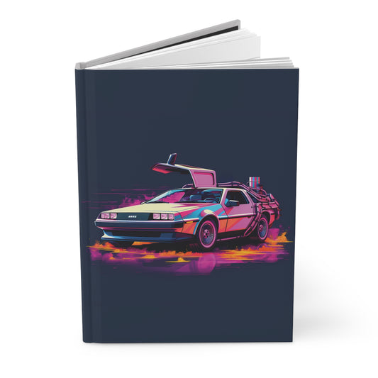 80s Inspired DeLorean Hardcover Journal 150 lined pages "Back to the Future" Inspired