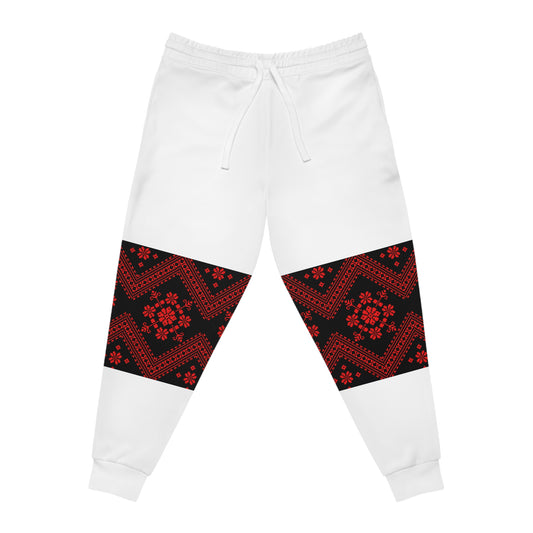 Palestinian Tatreez Embroidery Printed Design Unisex Athletic Joggers