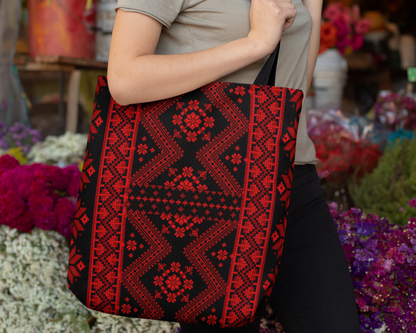 Palestinian Thobe Tatreez Embroidery Stitch Design Print Tote Bag Available in S-L