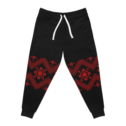 Palestinian Tatreez Embroidery Printed Design Unisex Athletic Joggers