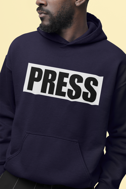 Journalist PRESS Vest Inspired Unisex Gildan Heavy Blend™ Hooded Sweatshirt