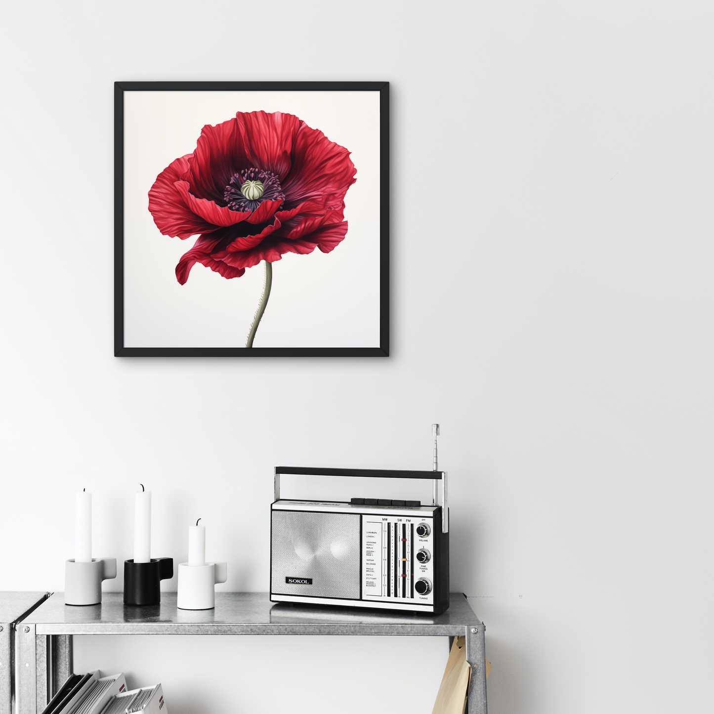 Red Poppy National Flower of Palestine Lest we Forget Remembrance Veterans Wall Print Art, Home Decor Poster