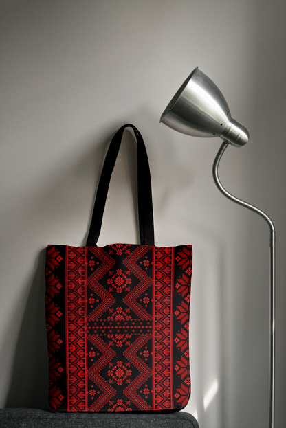 Palestinian Thobe Tatreez Embroidery Stitch Design Print Tote Bag Available in S-L